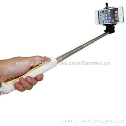 Gold Handle Selfie Sticks for Mobile Phones/Camera/Camcorder/DV Holder, Various Colors Available